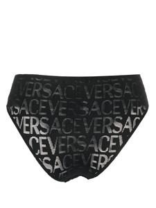 Versace Allover slip met mesh - Zwart