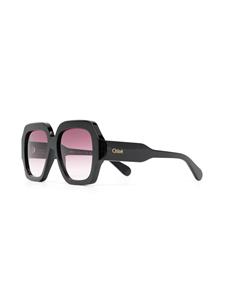 Chloé Eyewear Zonnebril met vierkant montuur - Zwart