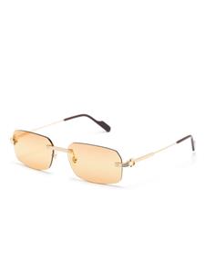Cartier Eyewear logo-plaque rectangle-frame sunglasses - Goud