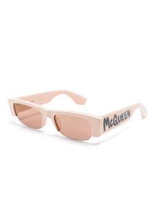 Alexander McQueen Eyewear Zonnebril met rechthoekig montuur - Roze