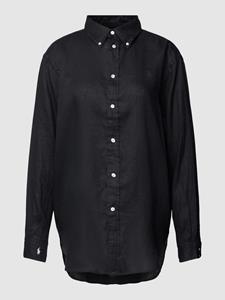 Polo Ralph Lauren Overhemdblouse van linnen met logostitching, model 'LIGH'