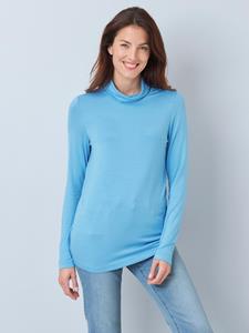 Dress In Colshirt van comfortabele stof  Azuurblauw