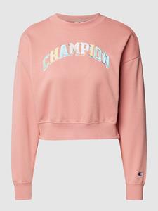Champion Kort sweatshirt met labelopschrift in glanzende look