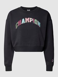 Champion Kort sweatshirt met labelopschrift in glanzende look