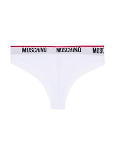 Moschino Slip met logoband - Wit