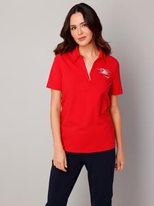 Paola Poloshirt met maritiem borduursel  Rood
