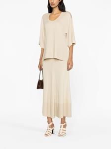 By Malene Birger Gebreide midi-rok - Beige