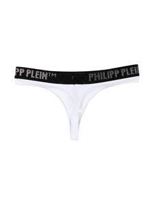 Philipp Plein String verfraaid met logo - Wit