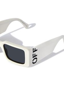 Off-White Milano zonnebril met rechthoekig montuur - Wit