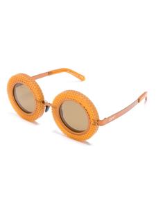 Off-White Eyewear Chicago zonnebril met rond montuur - Bruin
