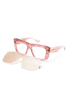 Dita Eyewear Skaeri zonnebril met rechthoekig montuur - Roze