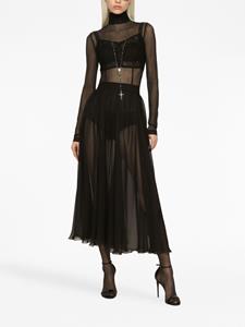 Dolce & Gabbana high-waisted pleated midi skirt - Zwart