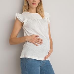LA REDOUTE COLLECTIONS T-shirt voor zwangerschap, geborduurde volants details