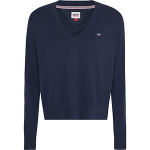 Tommy Jeans V-Ausschnitt-Pullover TJW ESSENTIAL VNECK SWEATER mit Tommy Jeans Markenlabel