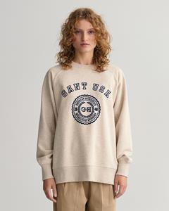 Gant Women Oversized  USA sweatshirt met ronde hals Bruin