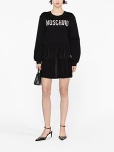 Moschino Sweater met glitterlogo - Zwart