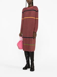 PS Paul Smith striped knitted midi dress - Roze