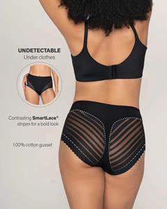 Leonisa Lace Stripe Undetectable Slip |  | 2-pack | Soft Nude - Black