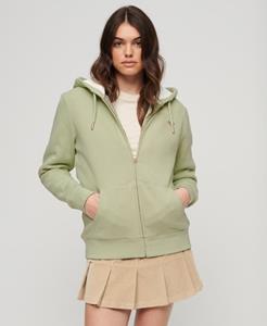 Superdry Vrouwen Essential Hoodie met Rits en Borgvoering Groen