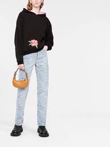 Kenzo Hoodie met geborduurde bloemen - Zwart