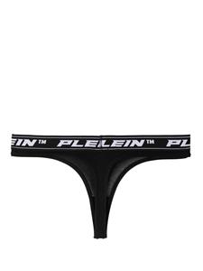 Philipp Plein Drie strings met logo taille - Zwart