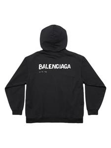 Balenciaga Hoodie met logo - Zwart