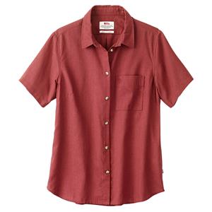 Fjällräven Dames blouse Övik Travel Shirt SS W, rood