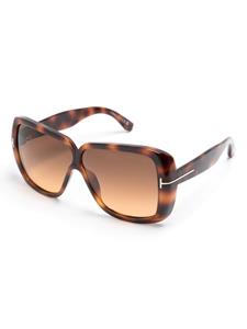 TOM FORD Eyewear Zonnebril met oversized montuur - Bruin