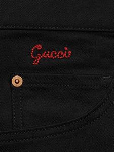 Gucci Broek met geborduurd logo - Zwart