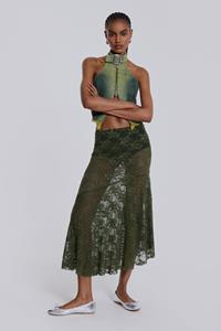 Jaded Swim Rhea Khaki Lace Midi Skirt