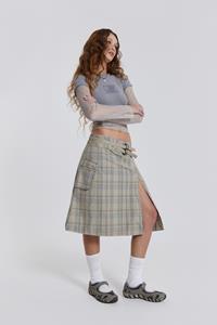 Jaded London Giselle Check Cargo Midi Skirt