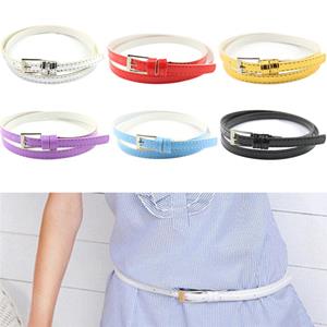 Square Circle Vrouwen Laies Mode Smalle Magere Dunne Lakleer Strook Gesp Taille Riem