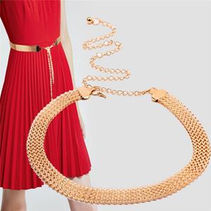 Complex and Jen Fashion Wave Metalen Taille Ketting Riem Gouden Gesp Body Chain Jurk Riem