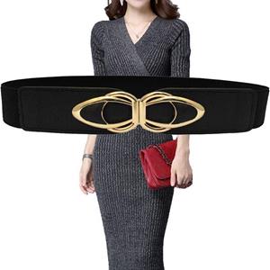 Dream nylon Pu Leather Elastic Wide Belt Women Stretch Thick Waist Belt For Dress Plus Size