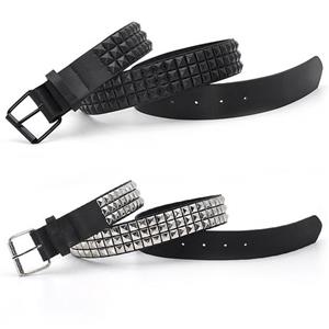 Looking Forward Love Fashion Rhinestone Rivet Belt Men and Women's Studded Belt Punk with Brooches Buckle Brooches