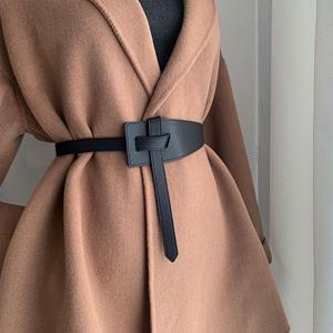 Layor Designer riemen voor vrouwen hoge kwaliteit knoop zacht pu leer lange cummerbunds brede jas ceinture femme jurk tailleband Cintos