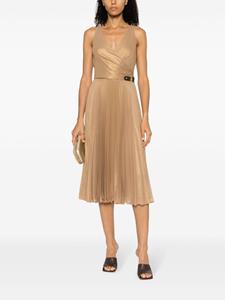 Lauren Ralph Lauren metallic pleated midi dress - Goud