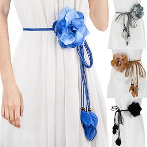 3FashionAccessory Women Fashion Flower String Strap Tassel Waist Belts For Dresses Knot Female Ladies All-Match Waistband