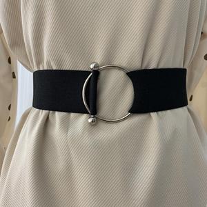 Apparel accessory Belts for Women Simple Waist Elastic Ladies Band Round Buckle Decoration Coat Sweater Fashion Dress Waistband