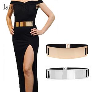 About You Luxury Female Belt Metal Mirror Wide Women Belt Gold Silver Chains Waist Belt Lady Dress Coat Belt ceinture femme cinturon mujer