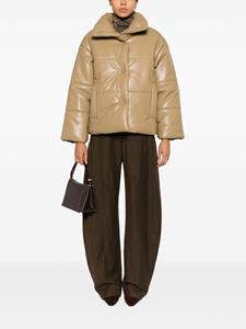 Nanushka faux-leather puffer jacket - Beige