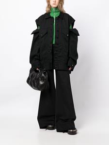 Melitta Baumeister detachable-sleeve denim jacket - Zwart