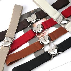 KOKKO Women Belt Smooth Edge Decorative Comfortable Chic Women Love Buckle Stretchy Belt Strap for Daily Wear