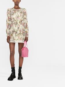 LoveShackFancy Mini-jurk met bloemenprint - Beige