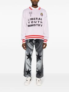 Liberal Youth Ministry photograph-print cotton cropped jeans - Zwart