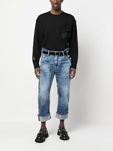 Dsquared2 logo-print cropped jeans - Blauw