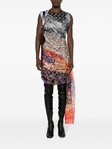 Marine Serre Regenerated Scarves silk minidress - Zwart