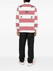 Pop Trading Company logo-print striped polo shirt - Roze