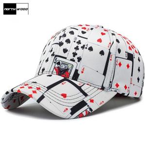 Northwood []Poker Hip Hop Baseball Cap for Men Women Print Snapback Dad Hat Summer Trucker Cap