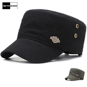 Northwood [] Vintage Flat Top Cap Classic Snapback Military Cap Men Women Cotton Trucker Cap Dad Hat